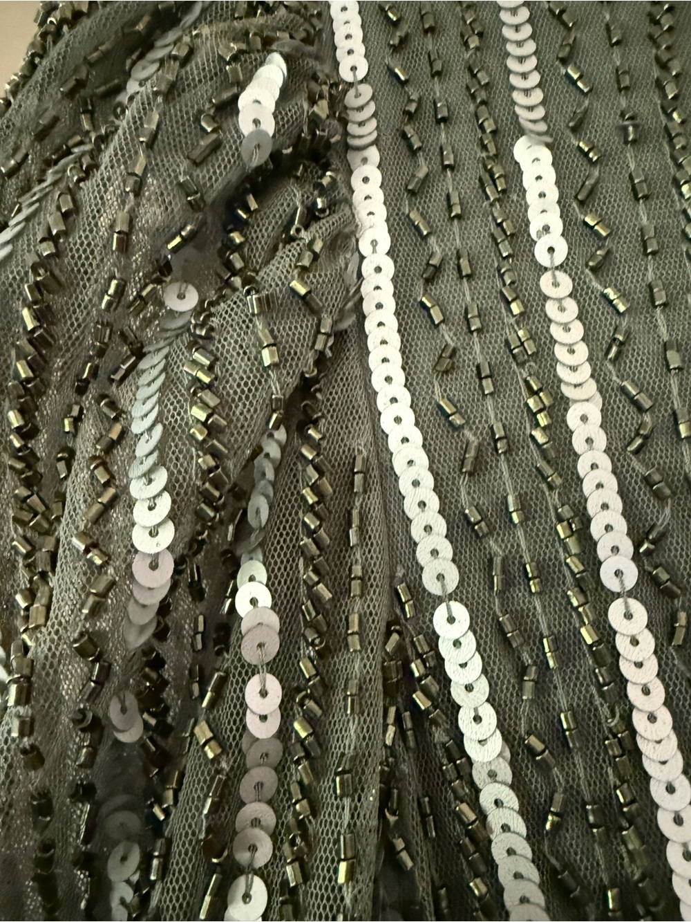 Mac Duggal Olive Green Long Sleeve Sequin Gown - Picture 16 of 16